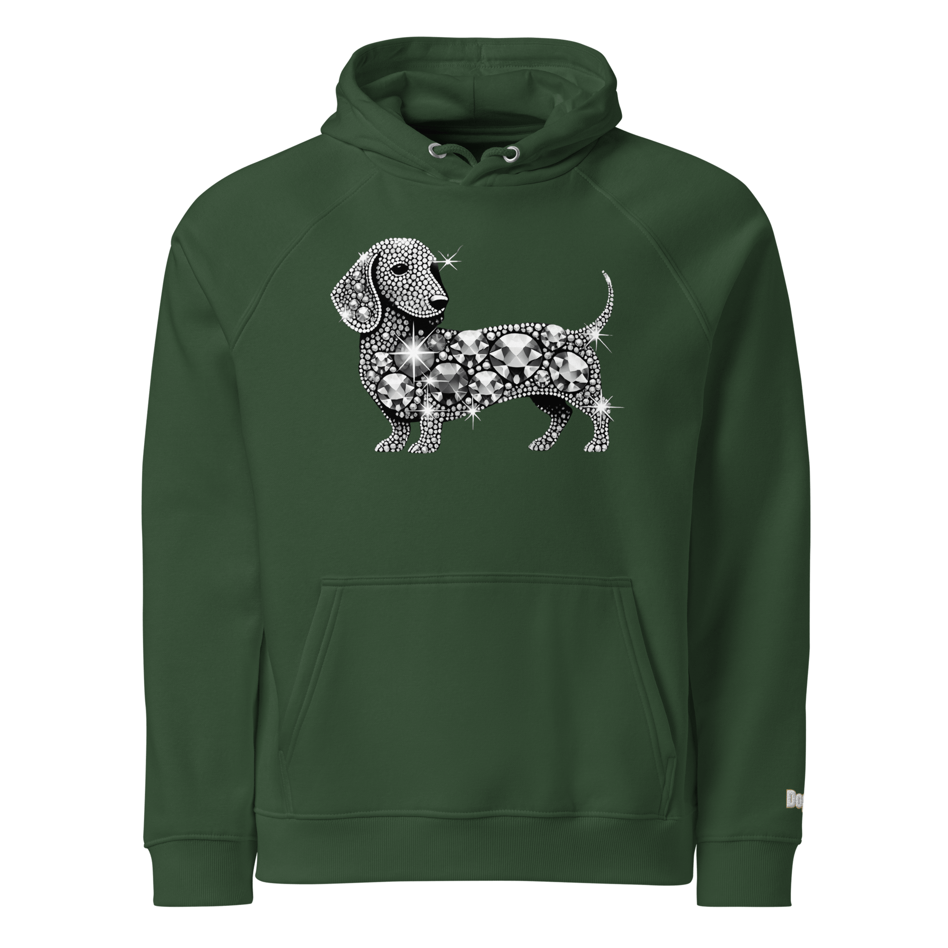 Sweat à capuche écologique Raglan unisexe - Collection Teckel - Doggy Trend