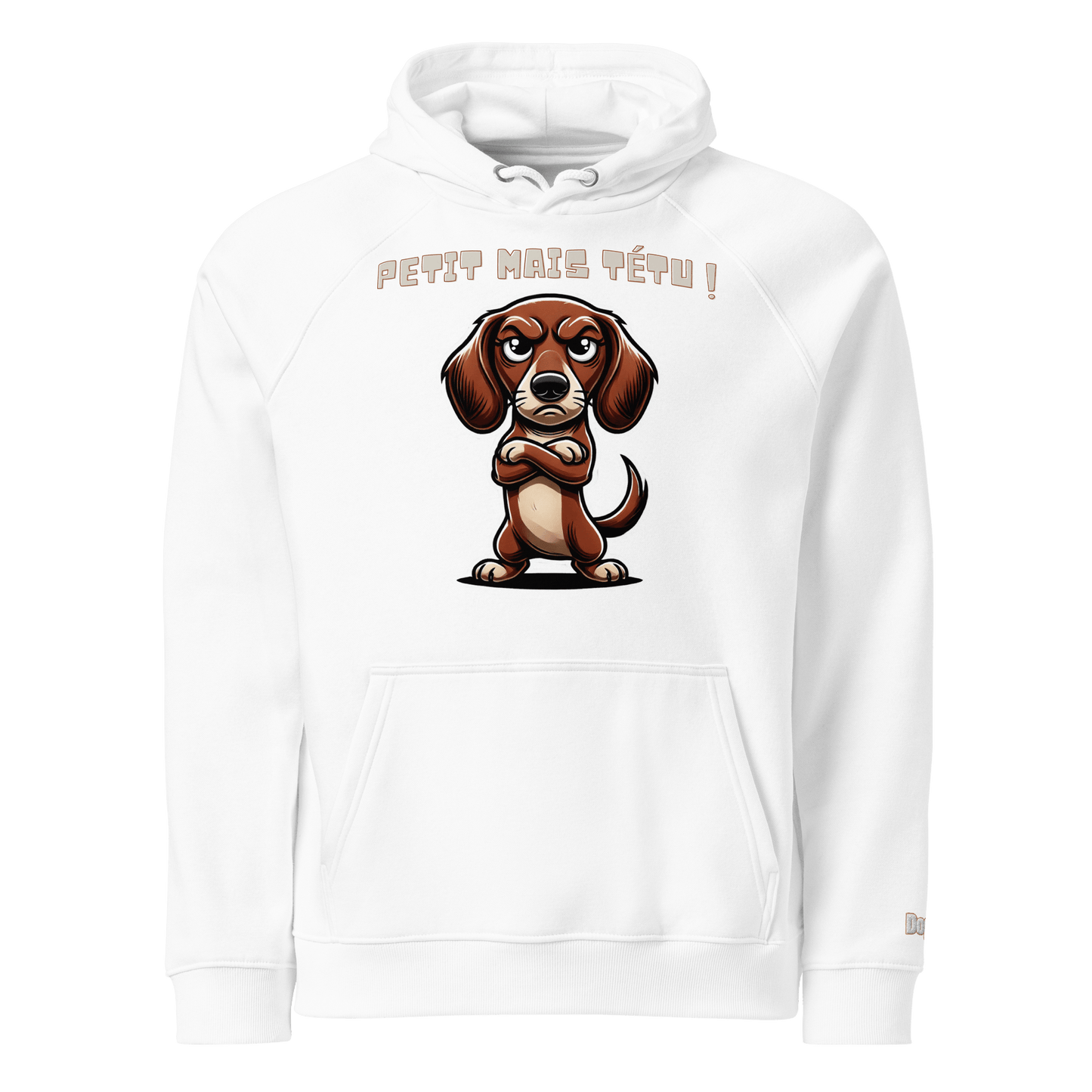 Sweat à capuche écologique Raglan unisexe - Collection Teckel - Doggy Trend