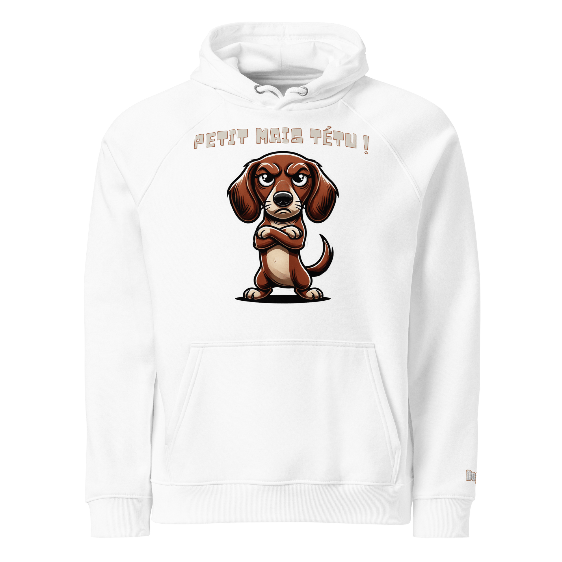 Sweat à capuche écologique Raglan unisexe - Collection Teckel - Doggy Trend