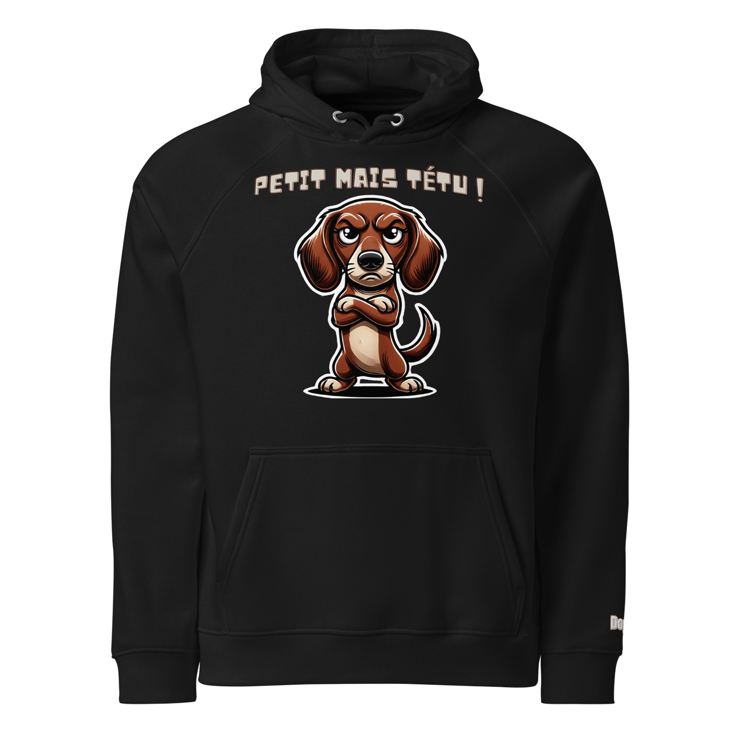Sweat à capuche écologique Raglan unisexe - Collection Teckel - Doggy Trend