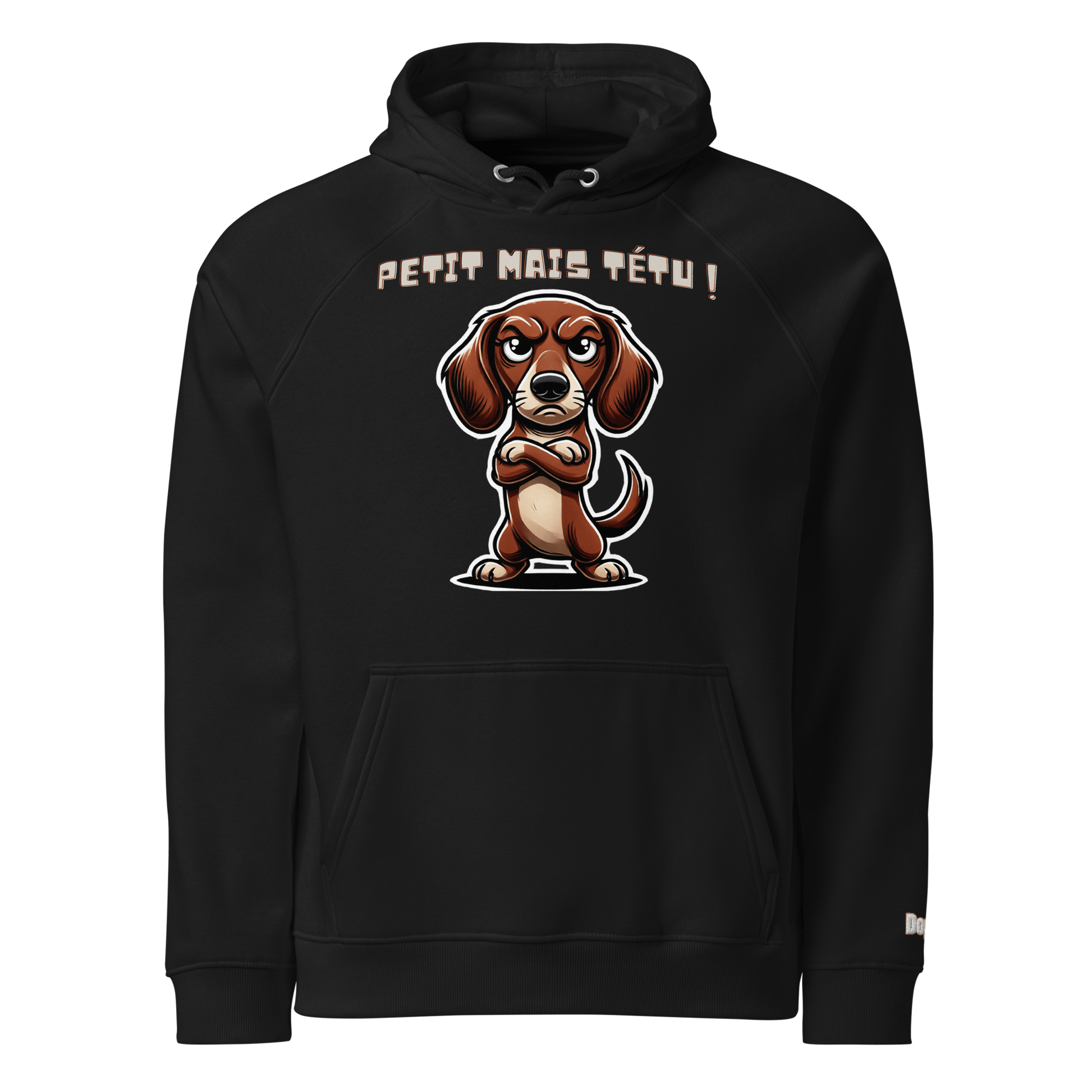 Sweat à capuche écologique Raglan unisexe - Collection Teckel - Doggy Trend