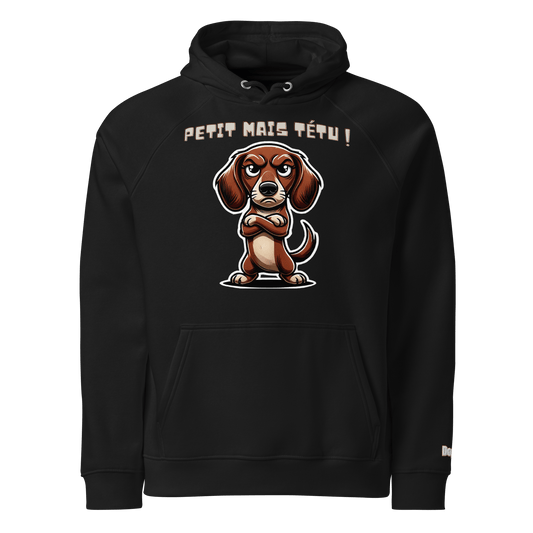 Sweat à capuche écologique Raglan unisexe - Collection Teckel - Doggy Trend