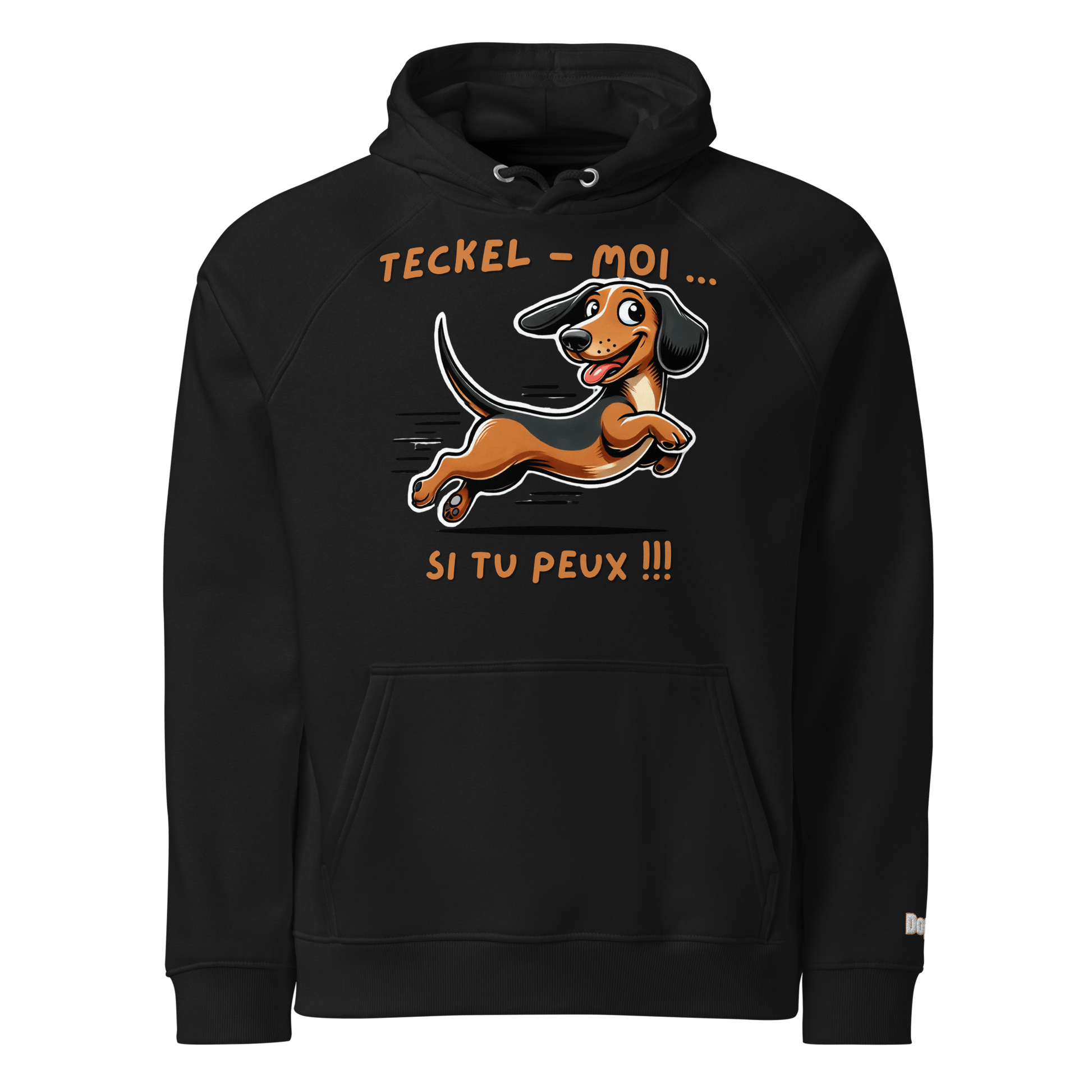 Sweat à capuche écologique Raglan unisexe - Collection Teckel - Doggy Trend