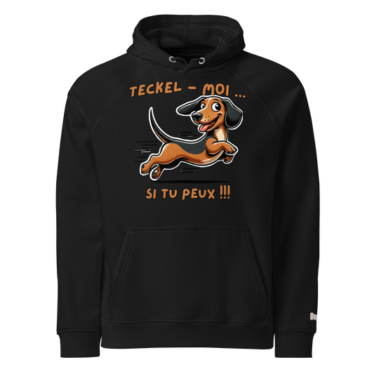Sweat à capuche écologique Raglan unisexe - Collection Teckel - Doggy Trend