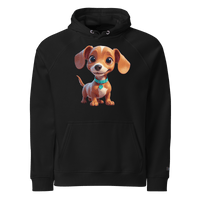 Sweat à capuche écologique Raglan unisexe - Collection Teckel - Doggy Trend