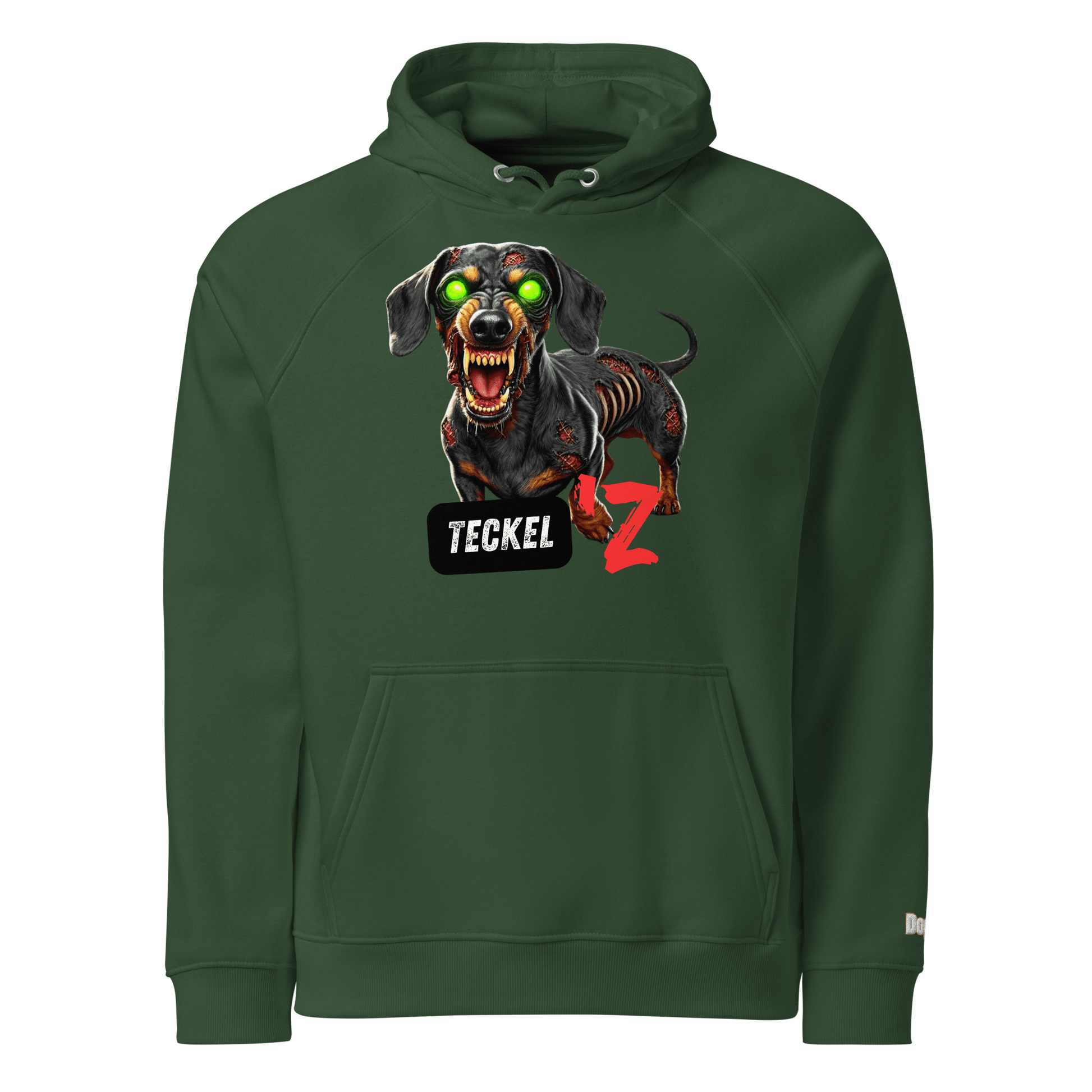 Sweat à capuche écologique Raglan unisexe - Collection Teckel - Doggy Trend
