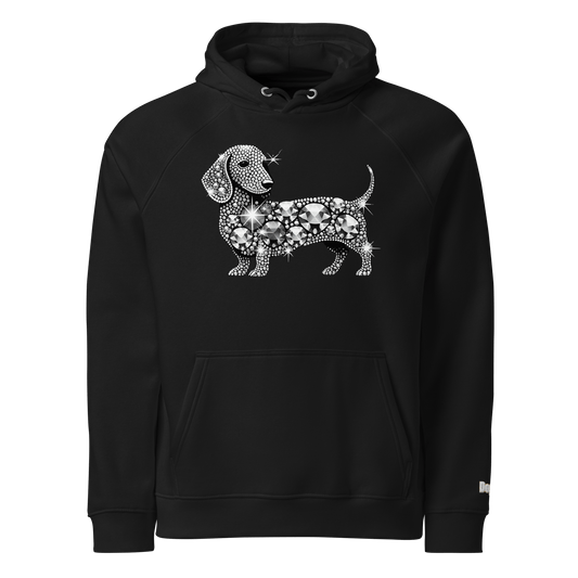 Sweat à capuche écologique Raglan unisexe - Collection Teckel - Doggy Trend