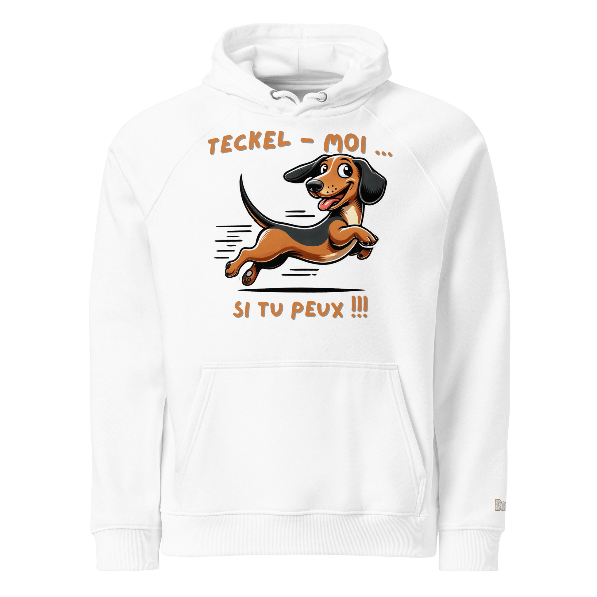 Sweat à capuche écologique Raglan unisexe - Collection Teckel - Doggy Trend