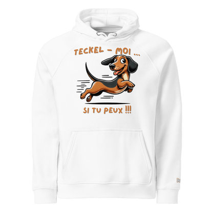 Sweat à capuche écologique Raglan unisexe - Collection Teckel - Doggy Trend