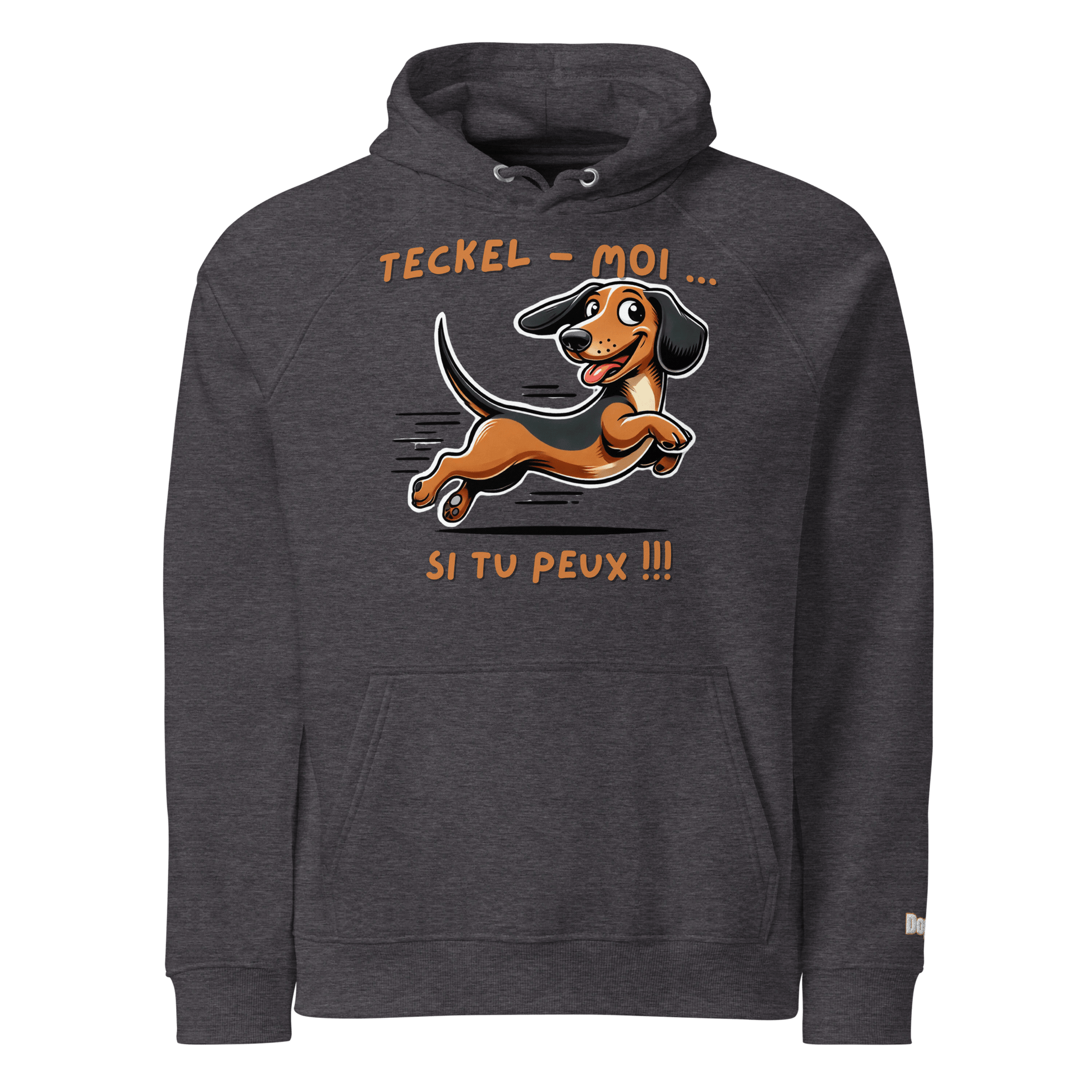 Sweat à capuche écologique Raglan unisexe - Collection Teckel - Doggy Trend
