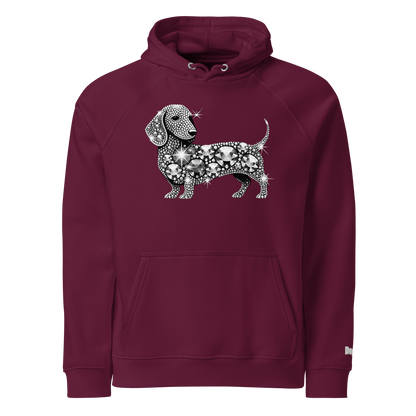 Sweat à capuche écologique Raglan unisexe - Collection Teckel - Doggy Trend