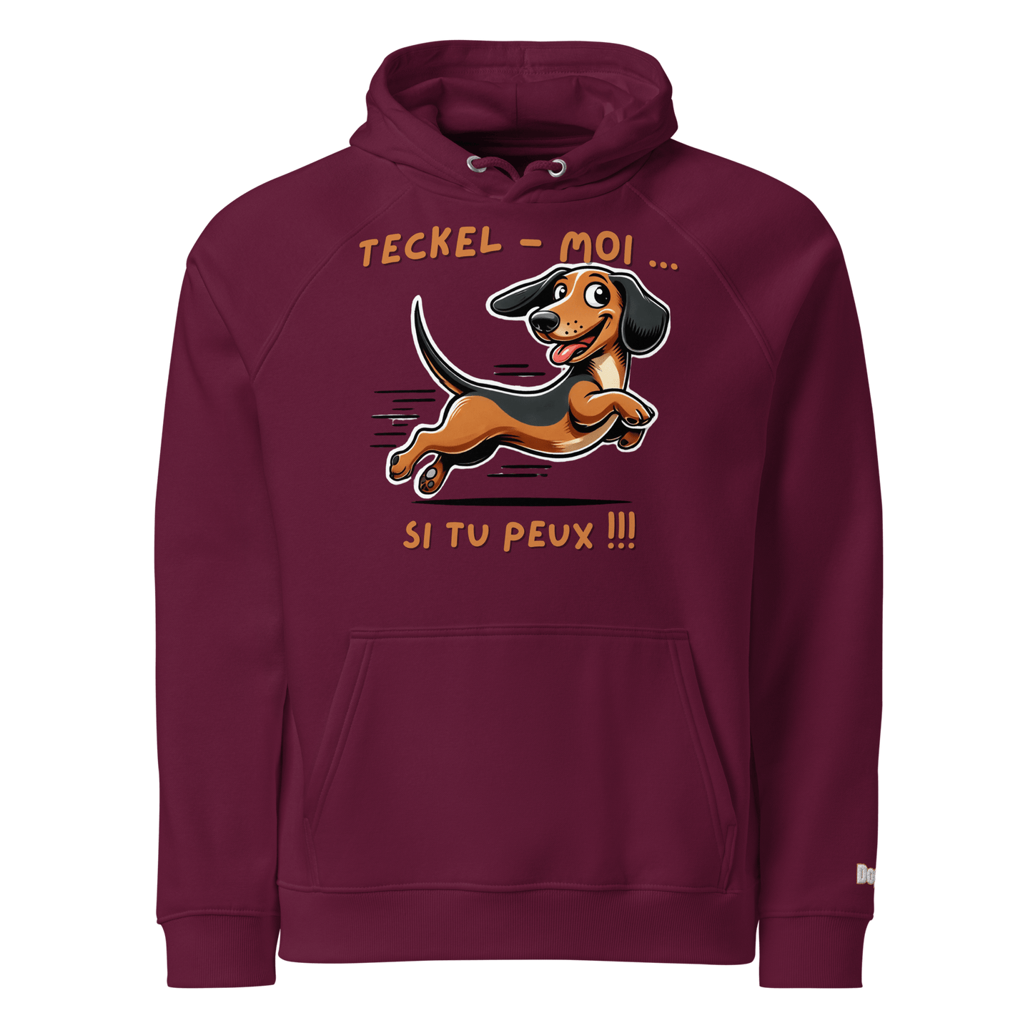 Sweat à capuche écologique Raglan unisexe - Collection Teckel - Doggy Trend
