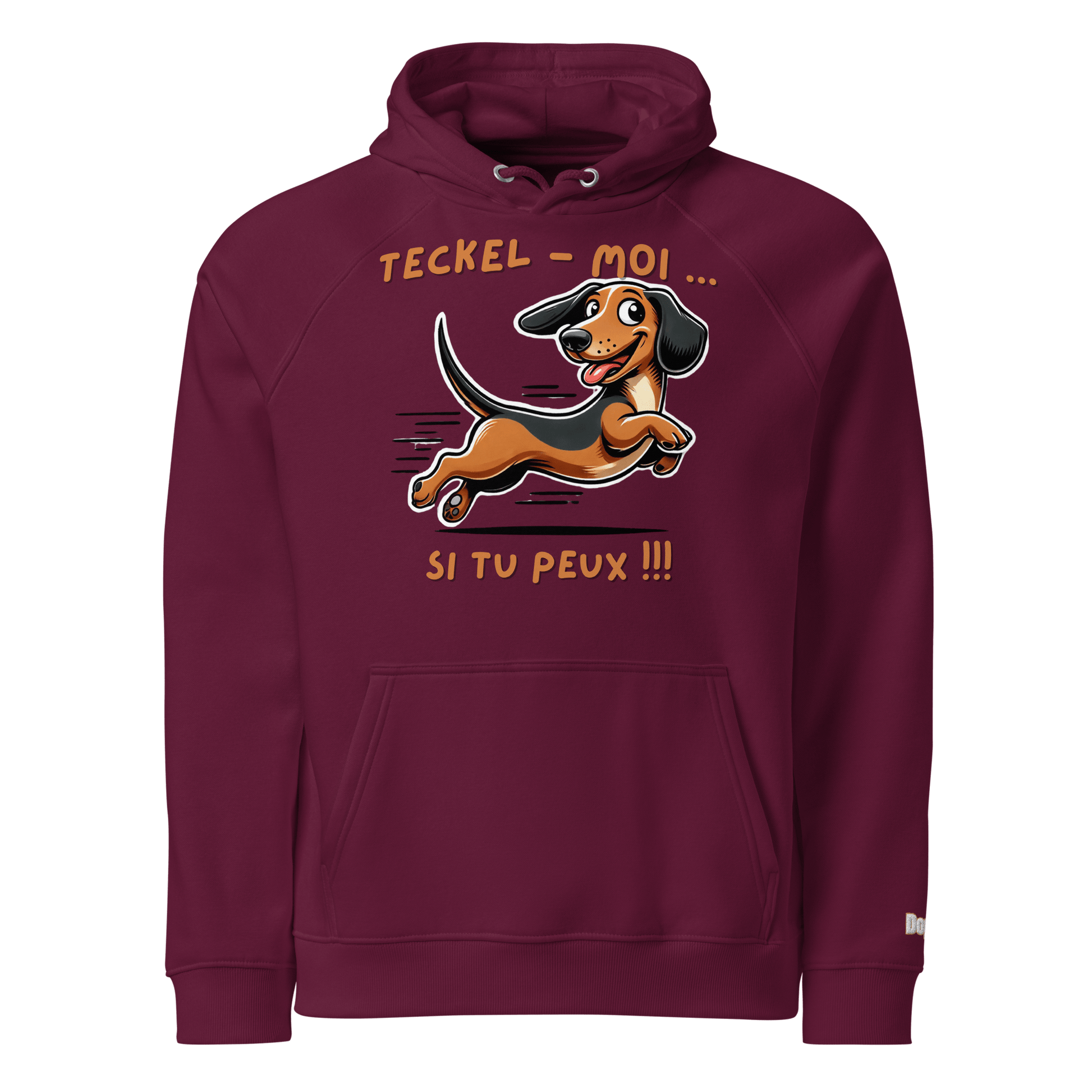 Sweat à capuche écologique Raglan unisexe - Collection Teckel - Doggy Trend