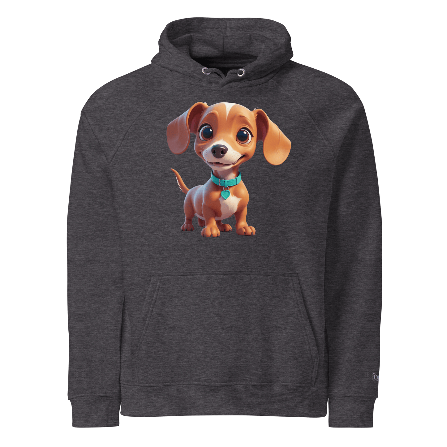 Sweat à capuche écologique Raglan unisexe - Collection Teckel - Doggy Trend