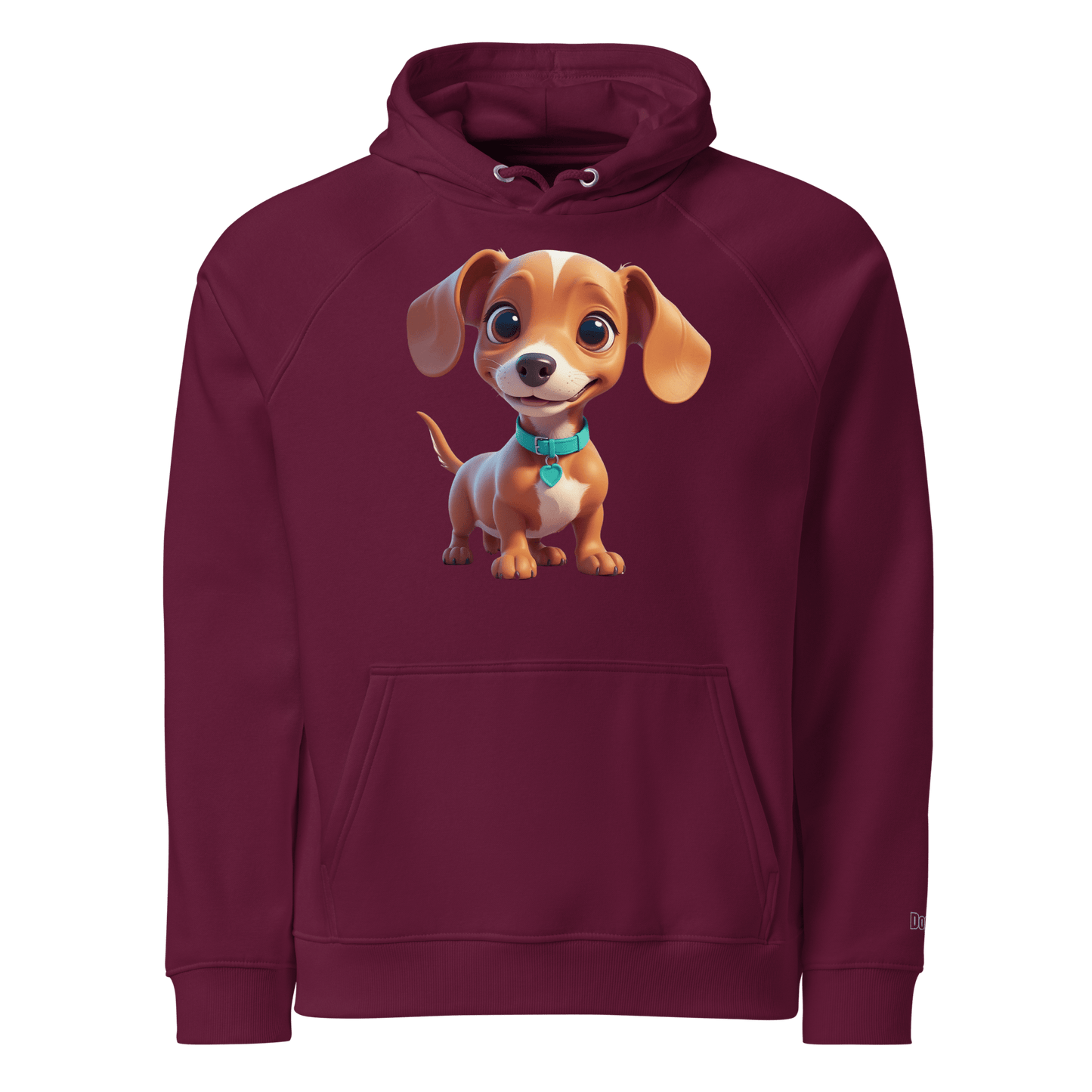 Sweat à capuche écologique Raglan unisexe - Collection Teckel - Doggy Trend