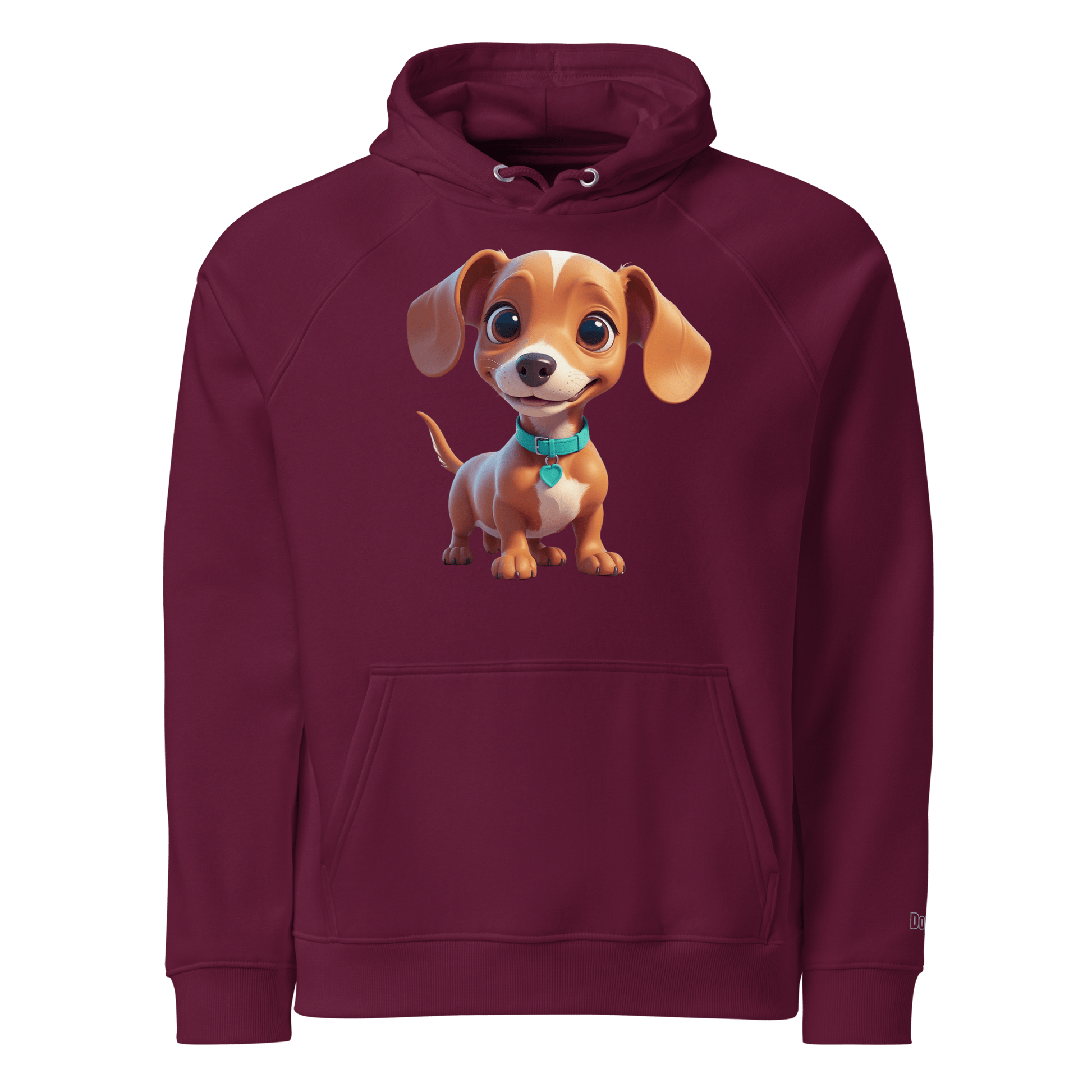 Sweat à capuche écologique Raglan unisexe - Collection Teckel - Doggy Trend
