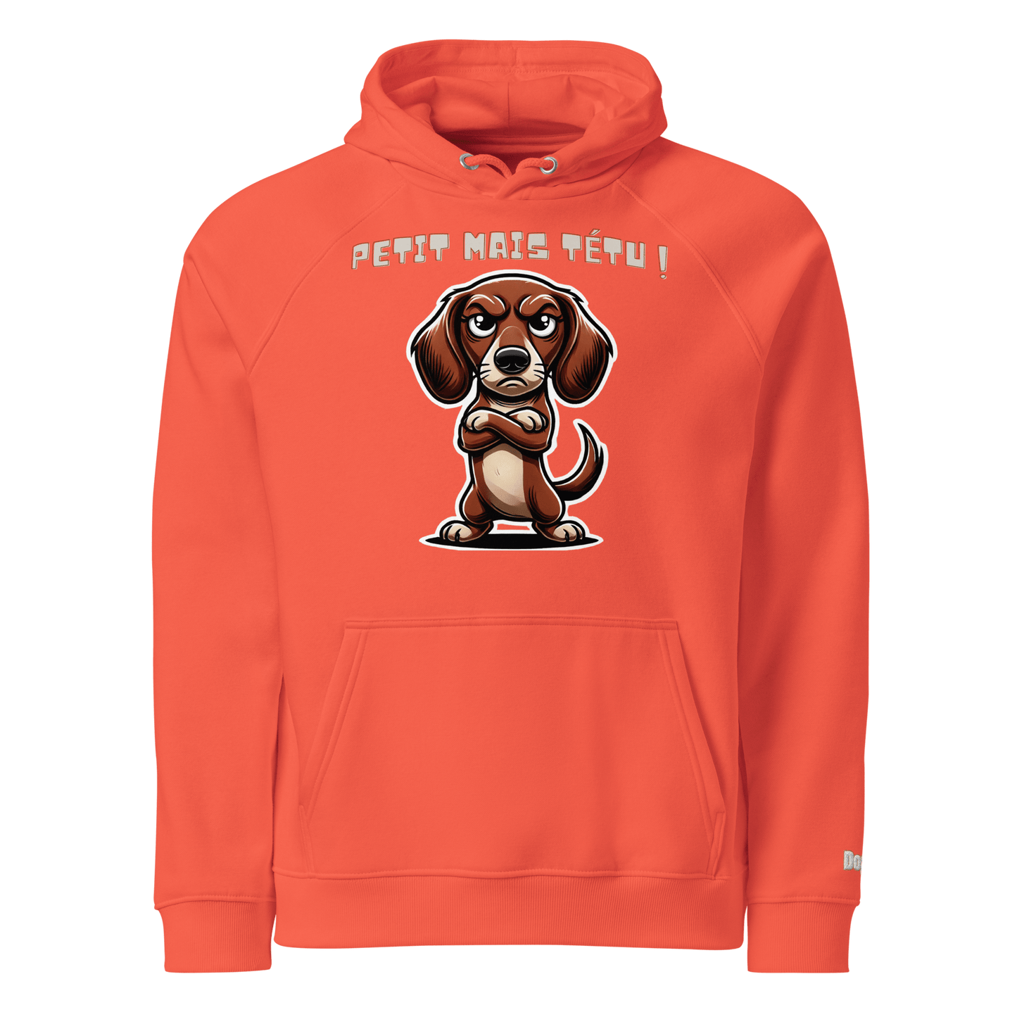 Sweat à capuche écologique Raglan unisexe - Collection Teckel - Doggy Trend