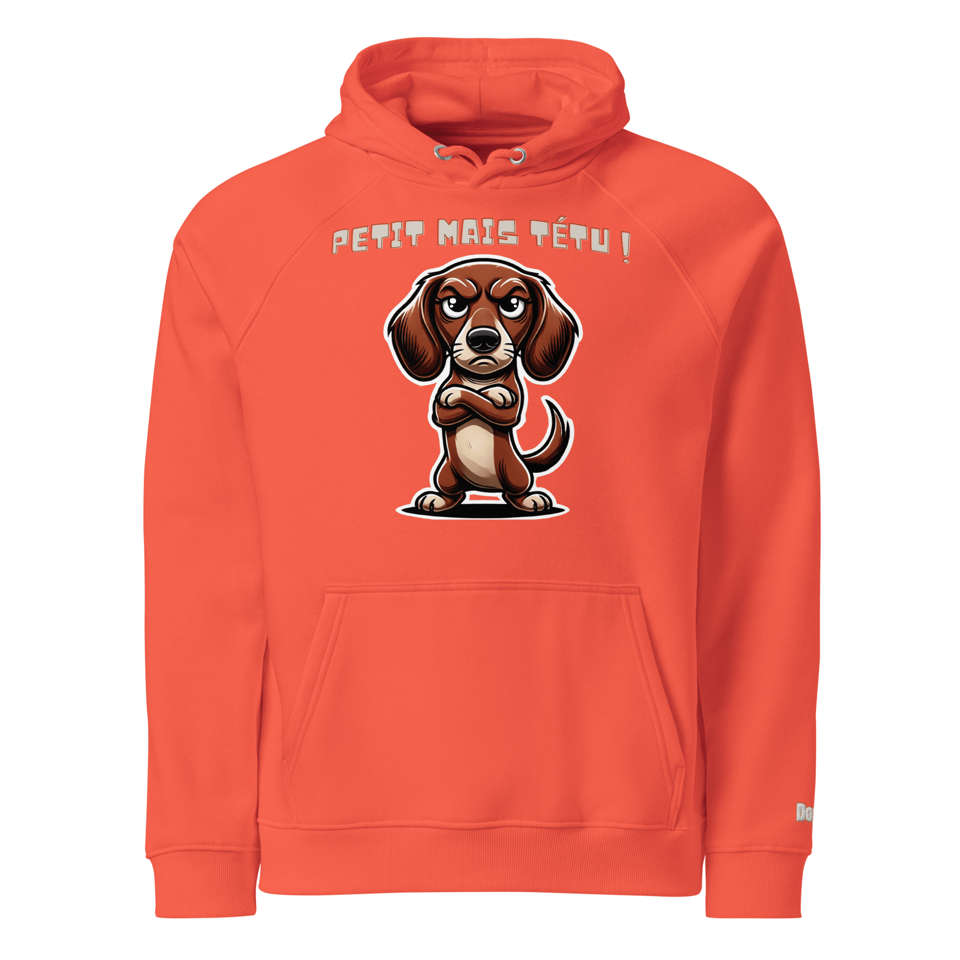 Sweat à capuche écologique Raglan unisexe - Collection Teckel - Doggy Trend