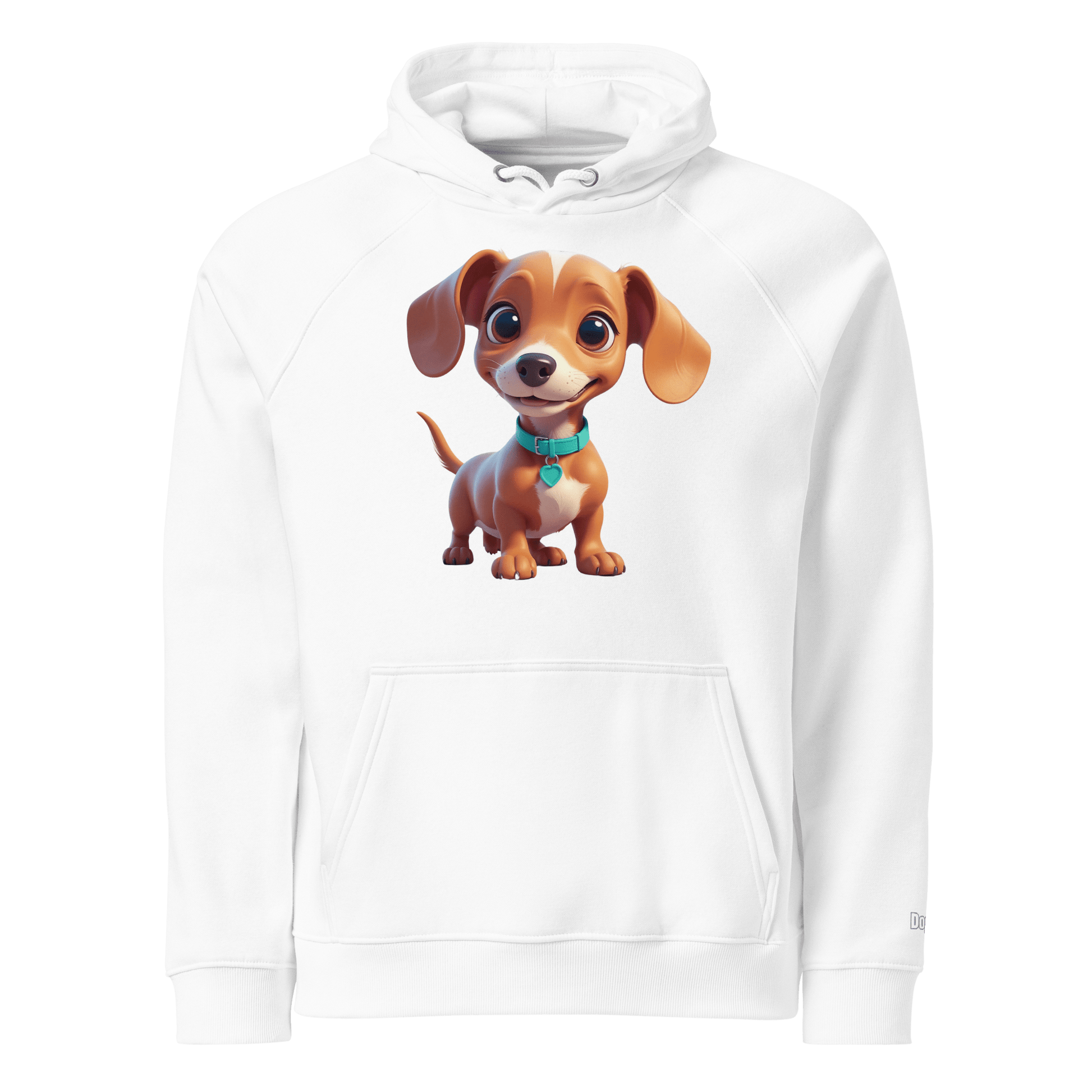 Sweat à capuche écologique Raglan unisexe - Collection Teckel - Doggy Trend