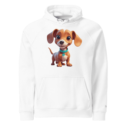 Sweat à capuche écologique Raglan unisexe - Collection Teckel - Doggy Trend