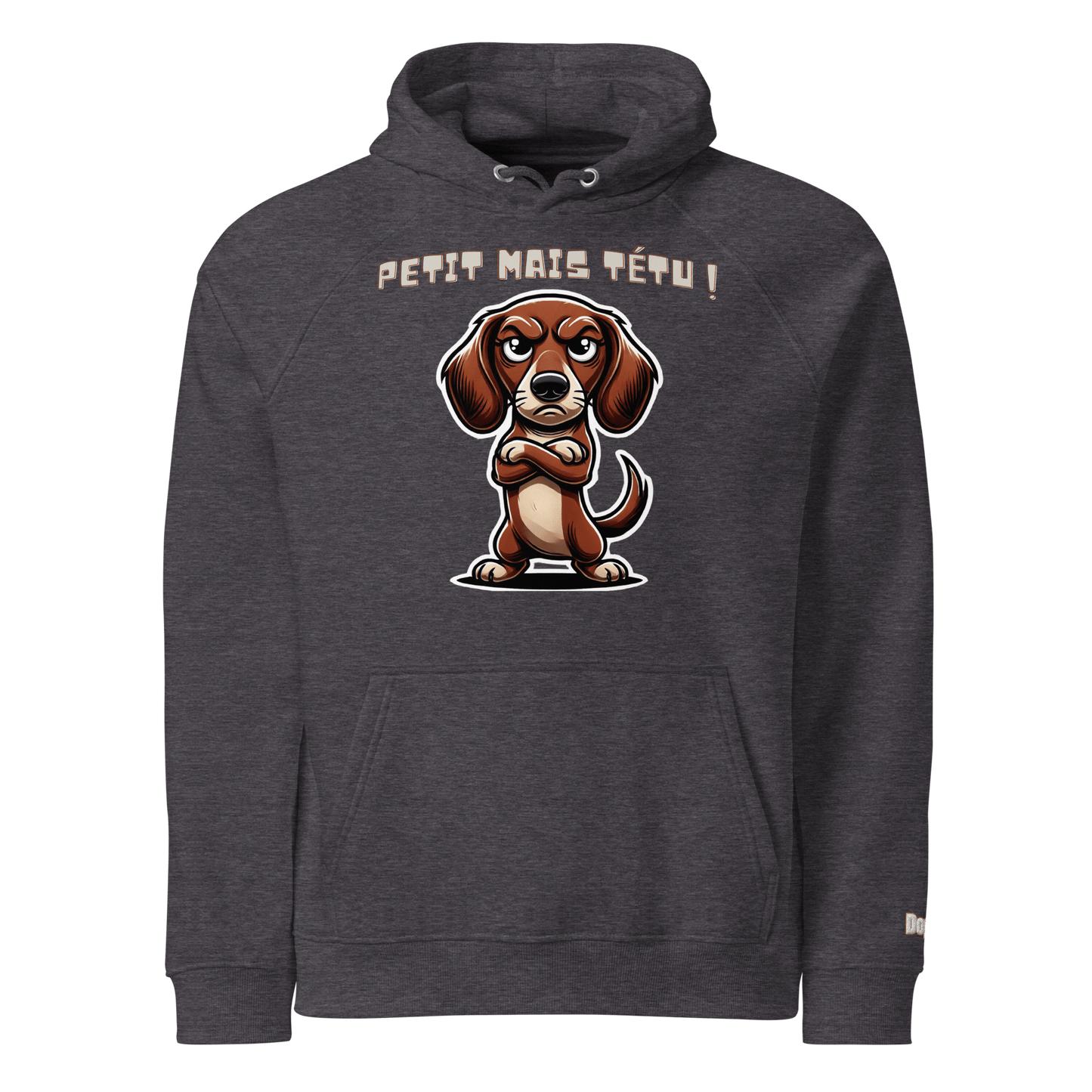 Sweat à capuche écologique Raglan unisexe - Collection Teckel - Doggy Trend