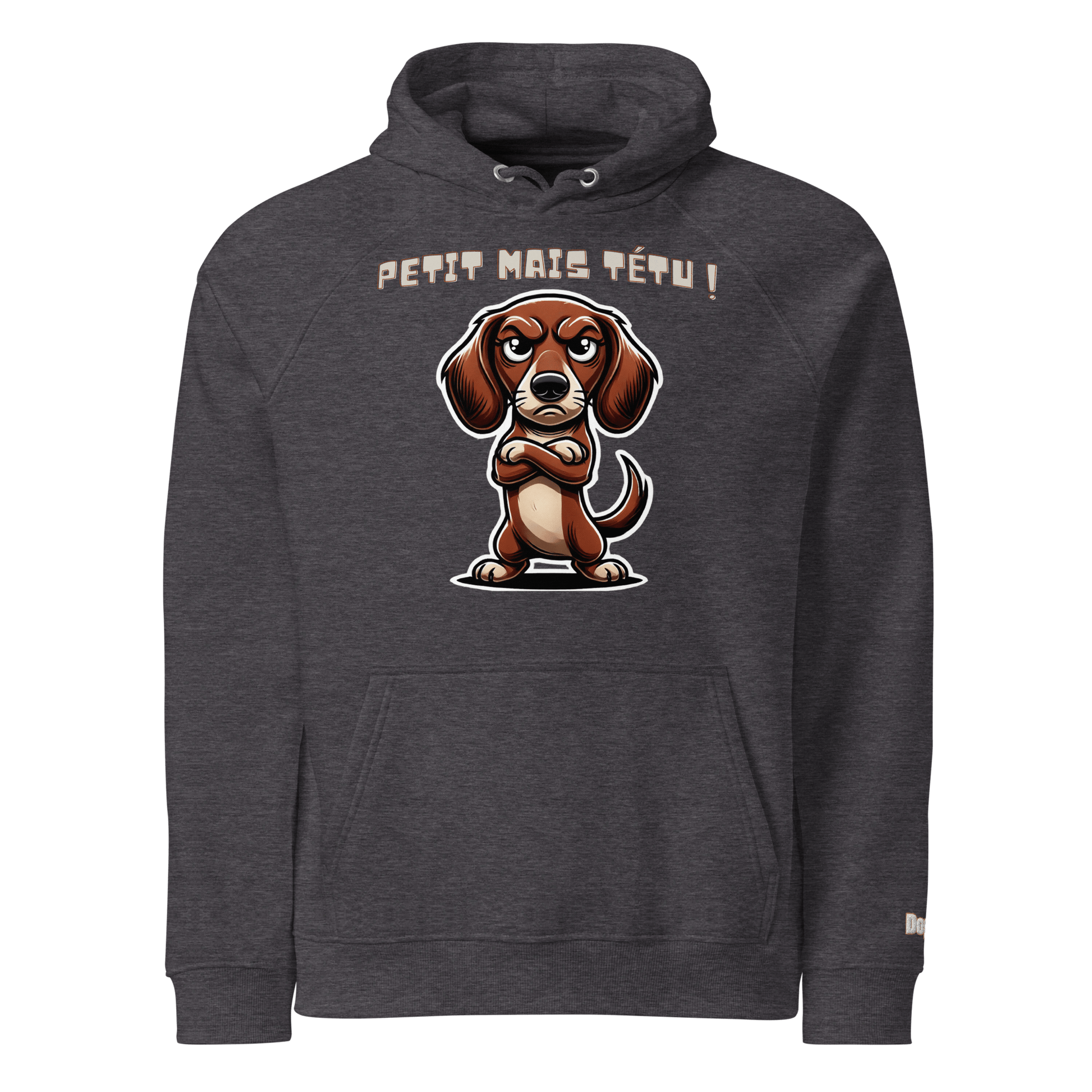 Sweat à capuche écologique Raglan unisexe - Collection Teckel - Doggy Trend
