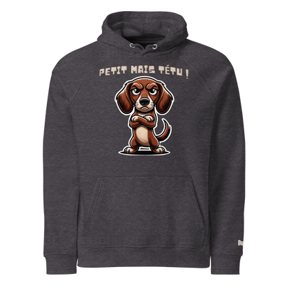 Sweat à capuche écologique Raglan unisexe - Collection Teckel - Doggy Trend