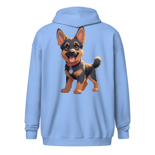 Veste à capuche épais unisexe à fermeture éclair classique - Collection Berger Allemand - Doggy Trend