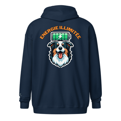 Veste à capuche épais unisexe à fermeture éclair classique - Collection Berger Australien - Doggy Trend