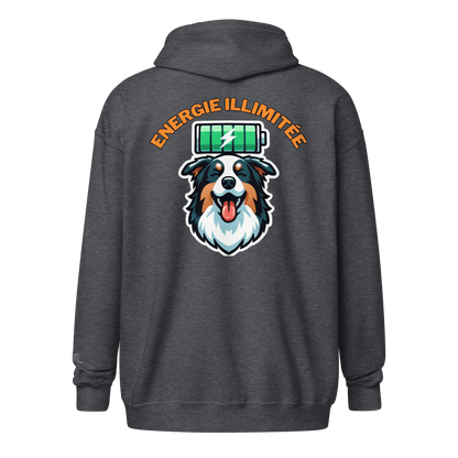 Veste à capuche épais unisexe à fermeture éclair classique - Collection Berger Australien - Doggy Trend