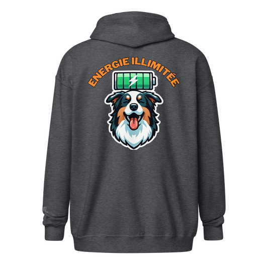 Veste à capuche épais unisexe à fermeture éclair classique - Collection Berger Australien - Doggy Trend