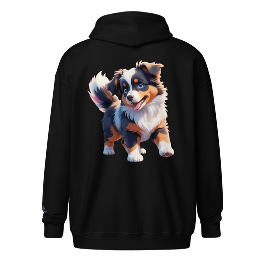 Veste à capuche épais unisexe à fermeture éclair classique - Collection Berger Australien - Doggy Trend