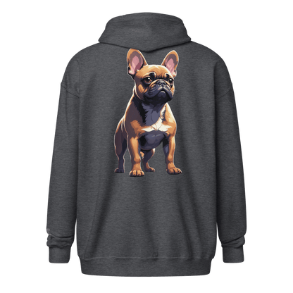 Veste à capuche épais unisexe à fermeture éclair classique - Collection Bouledogue Français - Doggy Trend