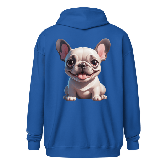 Veste à capuche épais unisexe à fermeture éclair classique - Collection Bouledogue Français - Doggy Trend