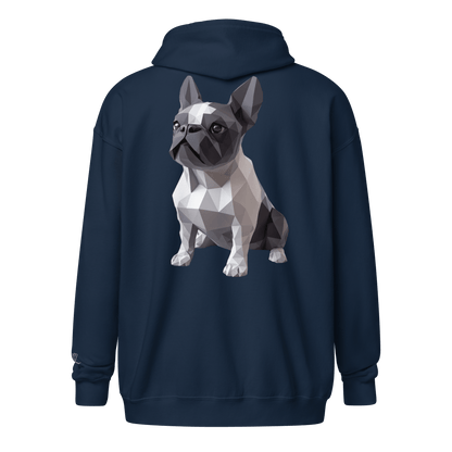 Veste à capuche épais unisexe à fermeture éclair classique - Collection Bouledogue Français - Doggy Trend