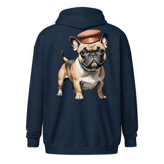 Veste à capuche épais unisexe à fermeture éclair classique - Collection Bouledogue Français - Doggy Trend
