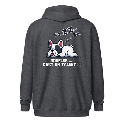 Veste à capuche épais unisexe à fermeture éclair classique - Collection Bouledogue Français - Doggy Trend