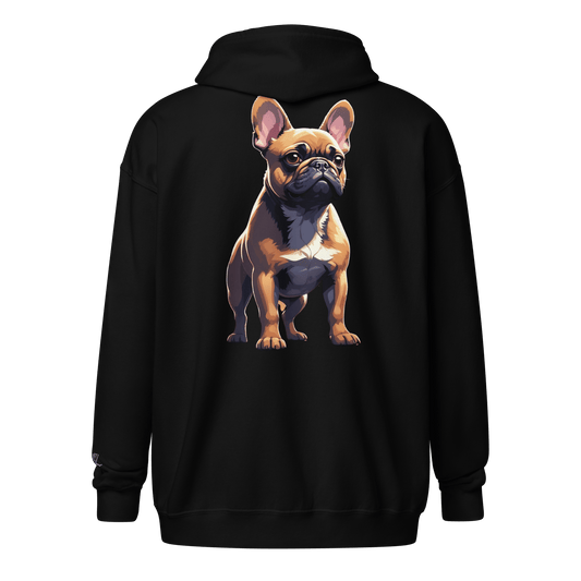 Veste à capuche épais unisexe à fermeture éclair classique - Collection Bouledogue Français - Doggy Trend