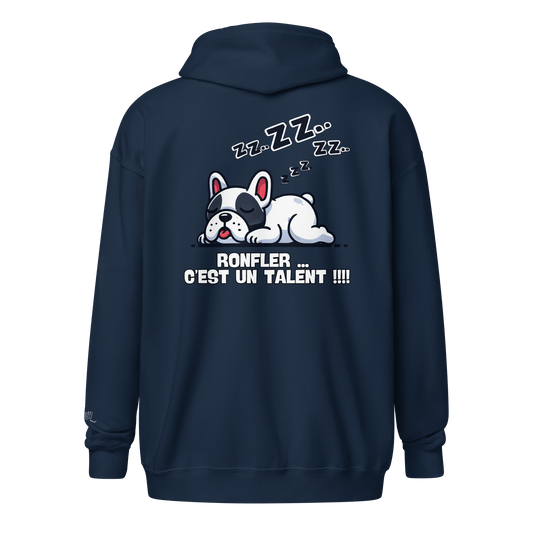 Veste à capuche épais unisexe à fermeture éclair classique - Collection Bouledogue Français - Doggy Trend