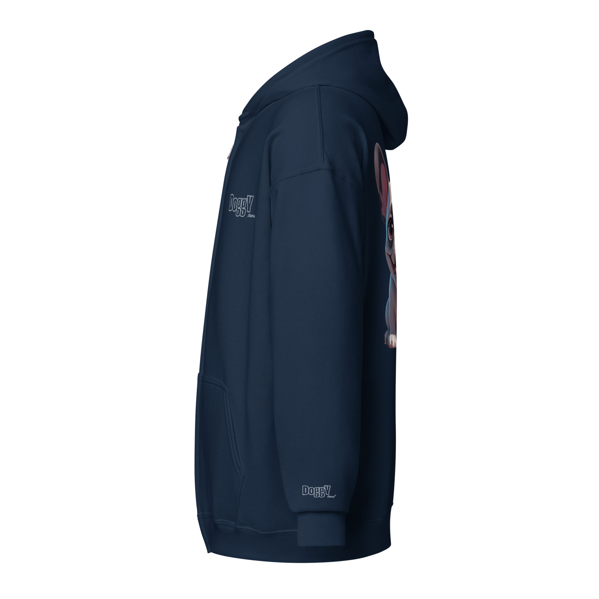 Veste à capuche épais unisexe à fermeture éclair classique - Collection Bouledogue Français - Doggy Trend