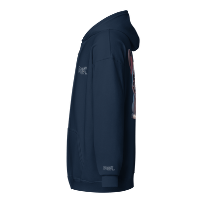 Veste à capuche épais unisexe à fermeture éclair classique - Collection Bouledogue Français - Doggy Trend