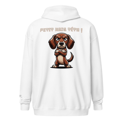 Veste à capuche épais unisexe à fermeture éclair classique - Collection Teckel - Doggy Trend
