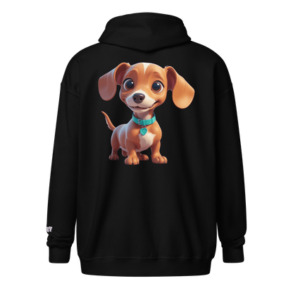 Veste à capuche épais unisexe à fermeture éclair classique - Collection Teckel - Doggy Trend
