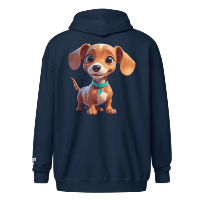 Veste à capuche épais unisexe à fermeture éclair classique - Collection Teckel - Doggy Trend