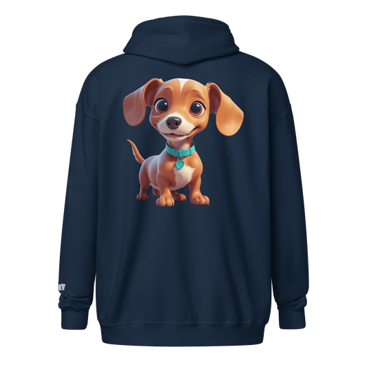 Veste à capuche épais unisexe à fermeture éclair classique - Collection Teckel - Doggy Trend